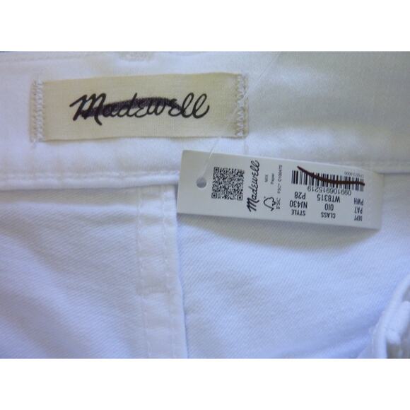 NWT Madewell White Mid Rise Kick Out Crop Denim Jeans 28P - Picture 6 of 8